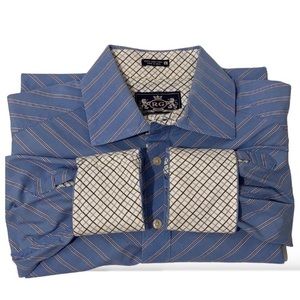 Robert Graham Vintage Unique Funky Button Down Contrast Cuff L